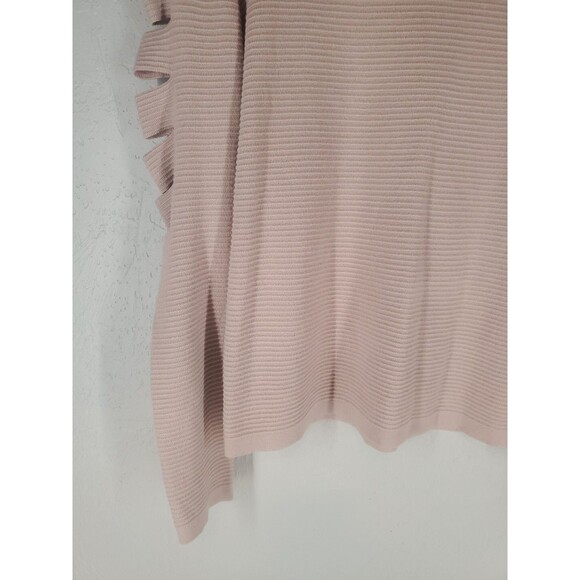 Jennifer Lopez Light Pink Ribbed Long Sleeve Slit Accent Sweater Size Large - Picture 3 of 8